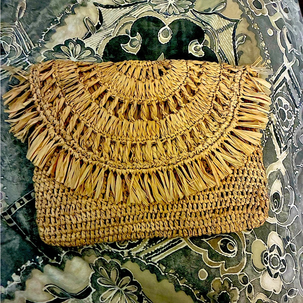 Artisan Woven Straw Clutch